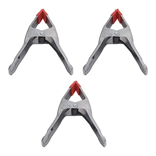 Heavy Duty 9 Inch Spring Clamps A Shape Metal Woodworking Clips for Tarpaulins Wooden Boards Photography Backgrounds Galvanized Iron Silver Red 3PCS Set