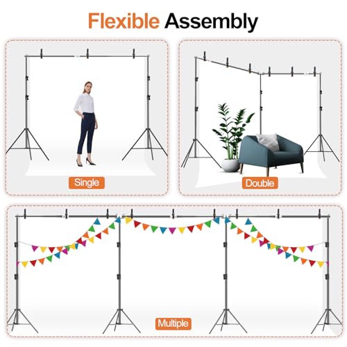 FUDESY 10x30ft Backdrop Stand Heavy Duty Adjustable Photography Background Support System with Angle Rotatable Connector, Spring Clamps, Sandbags, Ring Clips, Carry Bag for Photo Video Studio, Wedding - size: 10x30ft