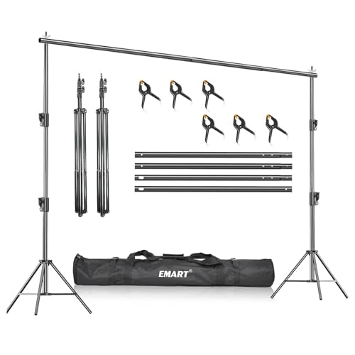 EMART Heavy Duty Backdrop Stand, 7 x 10ft Adjustable Background Support System Kit with Carry Bag for Photography - size: 7x10ft