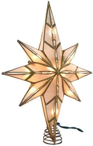 Kurt Adler 10-Light 11.4-Inch Capiz Bethlehem Star Treetop