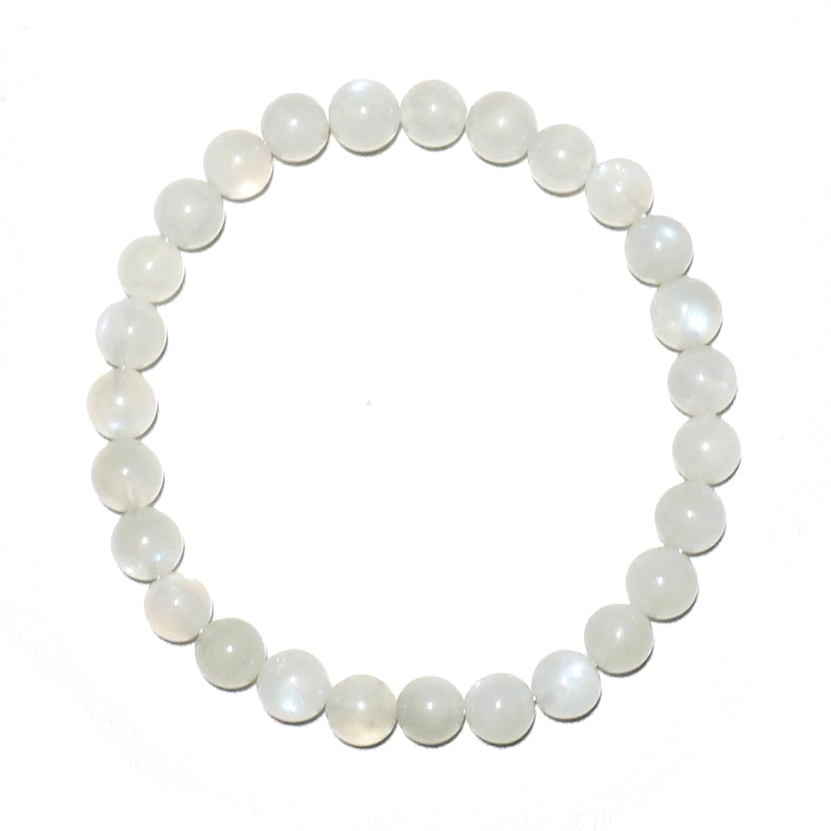 OwizJade 6MM Blue Moonstone Bracelets For Women, Natural Small Beads With Blue Light, Fits for 6"-6.5" Wrist | Natural Crown Chakra Crystal