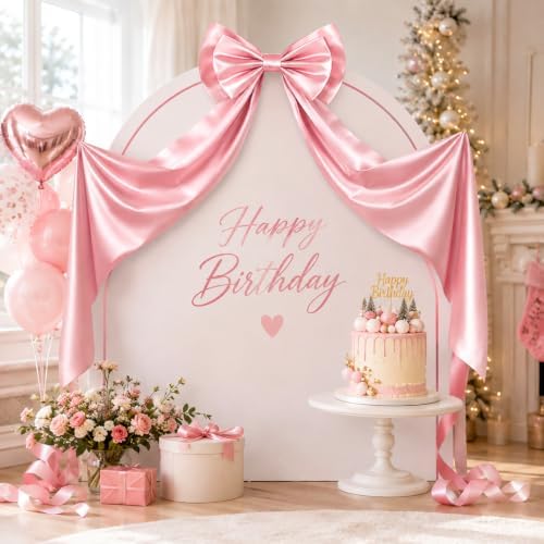 Dreamtop Giant Bow Decor, 19x75 Inch Christmas Tree Bow Topper Decoration for Christmas Tree for Home Wreath Wall Backdrop Birthday Wedding Party Decorations (Pink)
