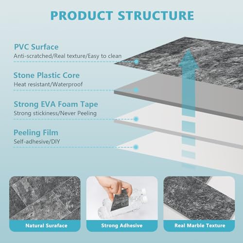 Vamos Tile 100 Pieces Peel and Stick Backsplash Tiles, 3" x 6" PVC Subway Tile, Black Slate Stick on Backsplash Tiles for Kitchen/Bathroom/Fireplace/Laundry/Camper - color: Black Slate