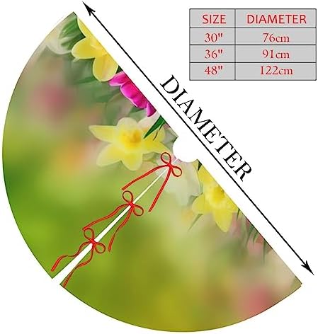 Spring Flowers Summer Christmas Tree Skirts 30", Xmas Tree Cloth Mats Trees Skirts for Decor Gift, Home Decoration