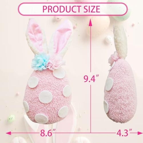 Easter Christmas Tree Topper Decorations, 9 Inches Large Easter Christmas Tree Ornaments Bunny Egg for Home Indoor Party
