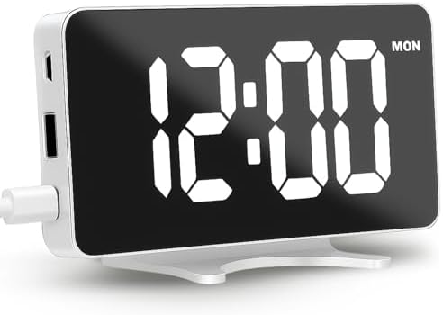 Digital Alarm Clock for Bedroom Dimmable Dual Desk Clock for Heavy Sleepers