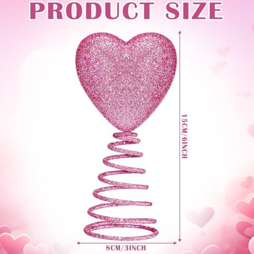 Gejoy 6 Inch Mini Tree Topper Plastic Lovely Heart Rustic Star Decor