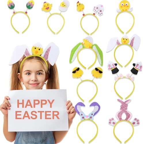 Chicken Rabbits Ears Hairband Photo Props Easters Hair Hoop Headband Party Headpiece Fun Headbands for Music Festival - style: Cracked chicken model