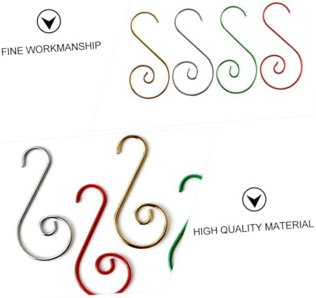 Amosfun 100pcs Metal Christmas Hooks Hangers for Tree Decorations Kitchen Home Use Space-Saving Design for Ornaments Stockings and Accessories