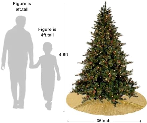 Poise3EHome Gold Christmas Tree Skirt, 36 Inch Sequin Tree Skirt