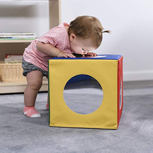 ECR4Kids SoftZone Mirror Activity and Sensory Play Cube, Baby Essentials, Assorted