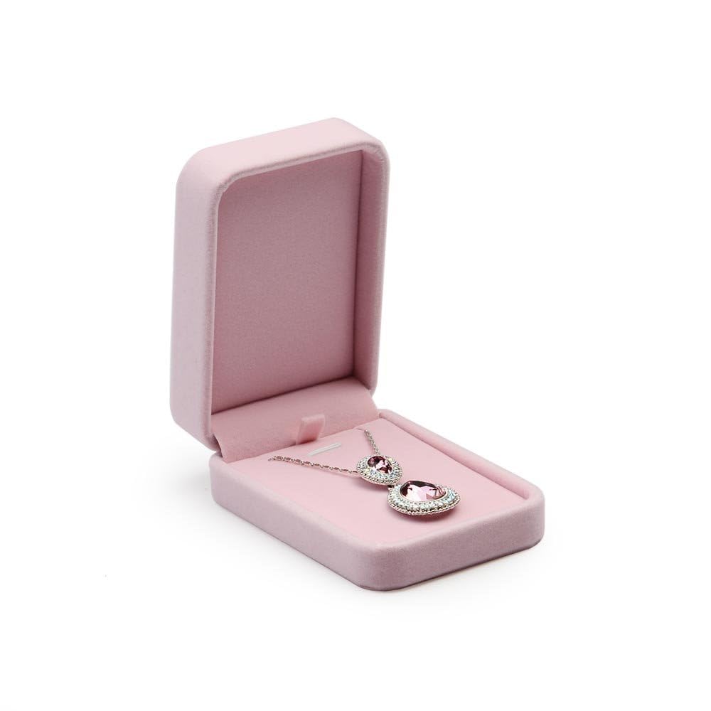 Oirlv Luxurious Velvet Necklace Storage Box Pendant Gift Case Jewelry Display Box for Anniversary Propose Christmas