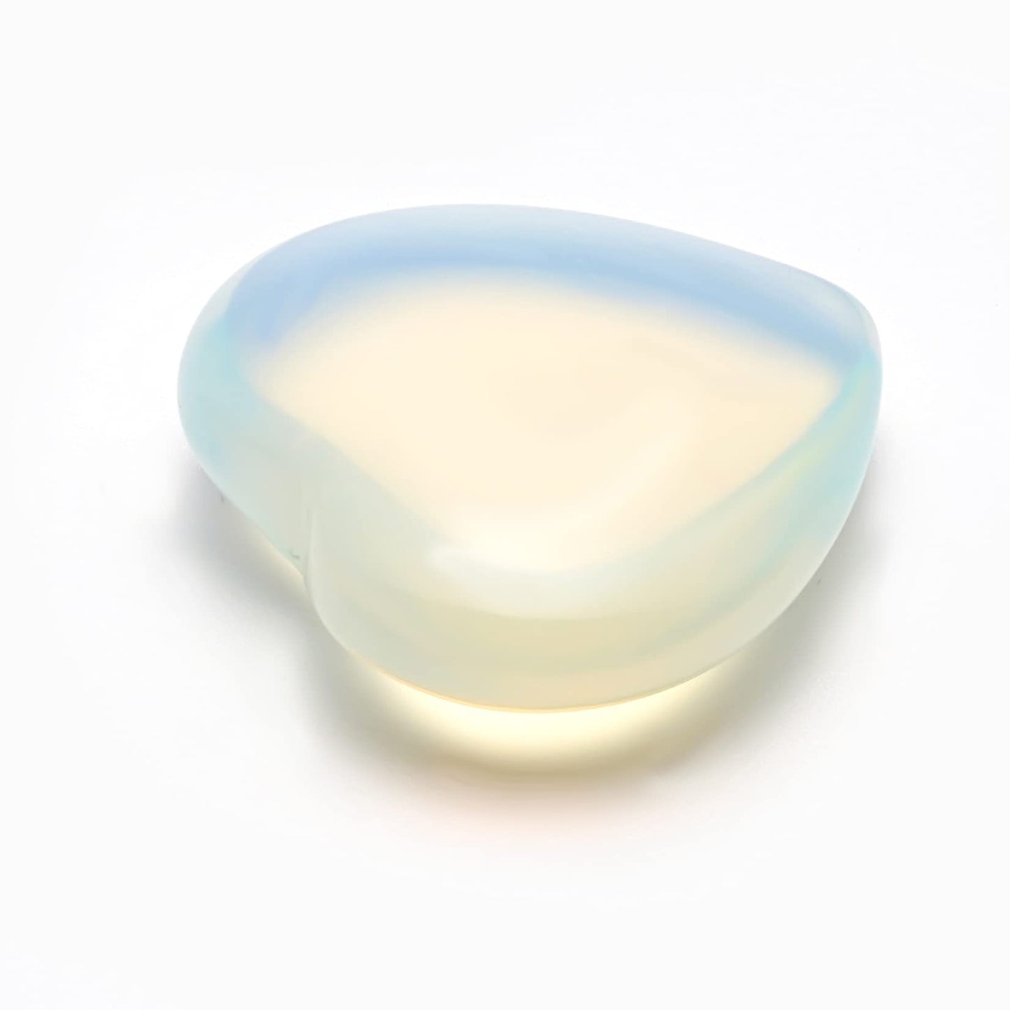 Marrywindix 15 Packs 0.8 Inch Healing Crystal Natural Opalite Heart Love Carved Palm Worry Stone Chakra Reiki Balancing