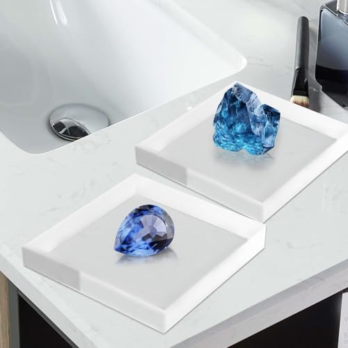 4 Pack 6 x 6 x 1 Inch Acrylic Blocks for Display, Acrylic Base Stand, Clear Polished Acrylics Cubes, Jewelry Displays Stand Pedestal Stand for Collectibles Jewelry Props Plant Display