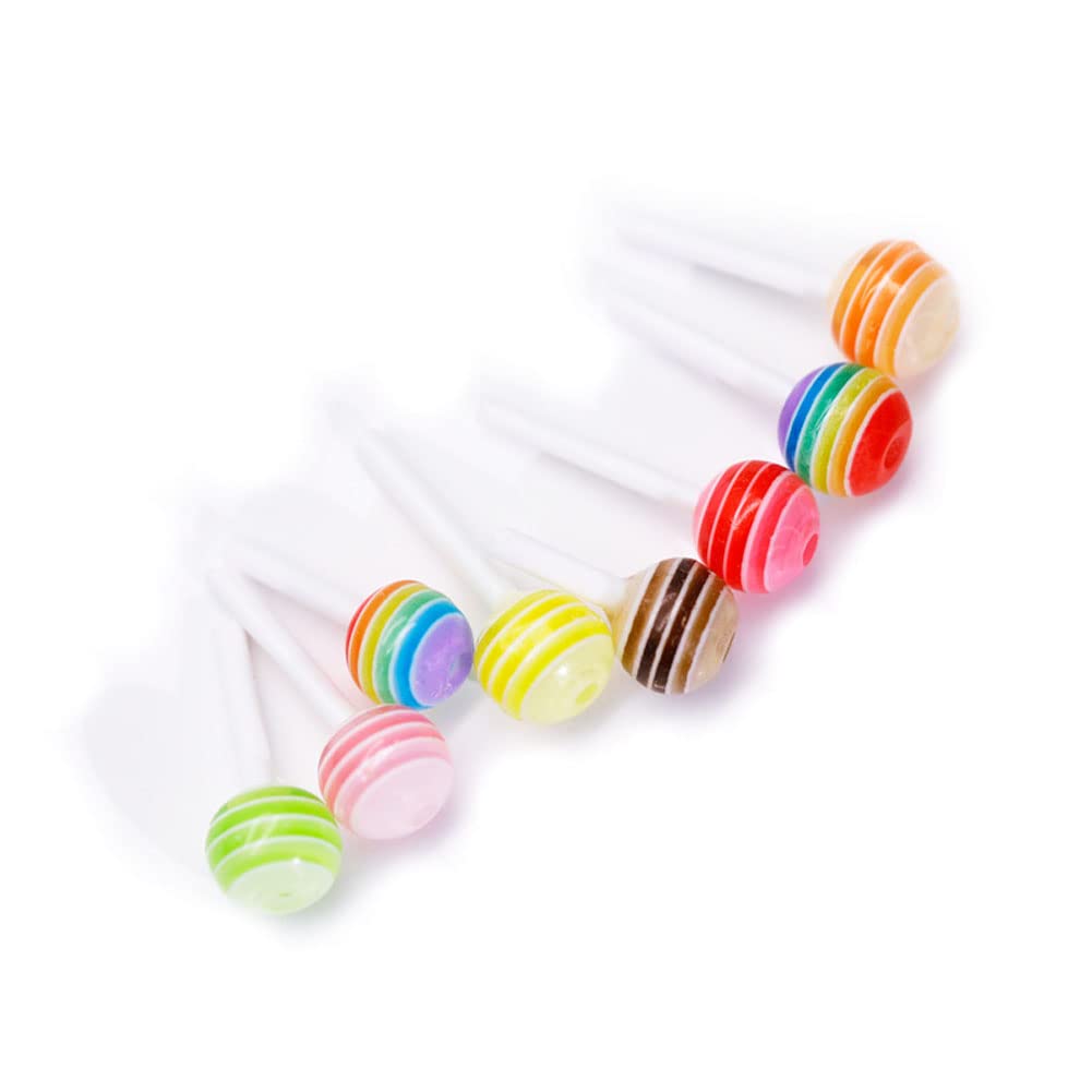Mesiyun Nail Art 3D Charms Lollipop Kawaii Mini Candy Nail DIY Crafting Cartoon Accessories Manicure Mix Colors 100 PCS