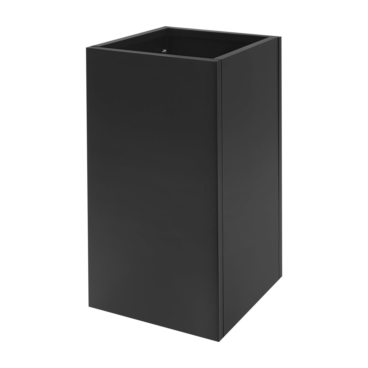 DYRABREST Large Metal Planter Box, Heavy Duty Tall Outdoor Garden Planters Patio Deck Yard, Modern Rectangular Flower Pot for Plants Vegetables (Black)