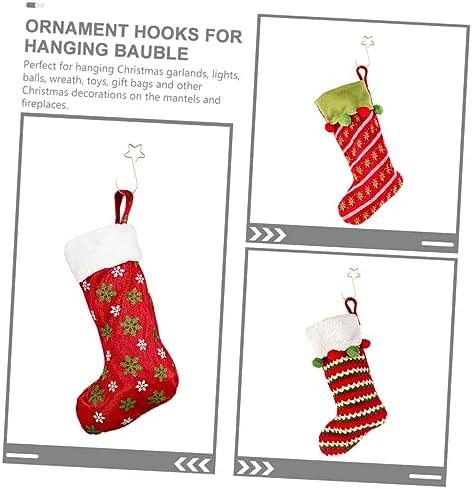 Cabilock 100pcs Metal Xmas Tree Ornament Hooks Wire Christmas Ornament Hooks for Tree Sturdy for Christmas Decorations