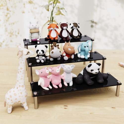 3-Tier Acrylic Display Riser Stand - Clear Organizer for Perfume, Cupcakes, Figures, Desserts, and Party Decoration - size: 3-Tier