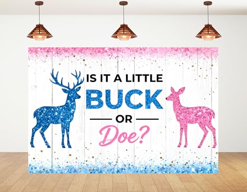 6x4ft Buck or Doe Gender Reveal Backdrop Neutral Tone Wood Photography Background Balloon Arch Setup Banner Photo Studio Props - size: 6x4ft