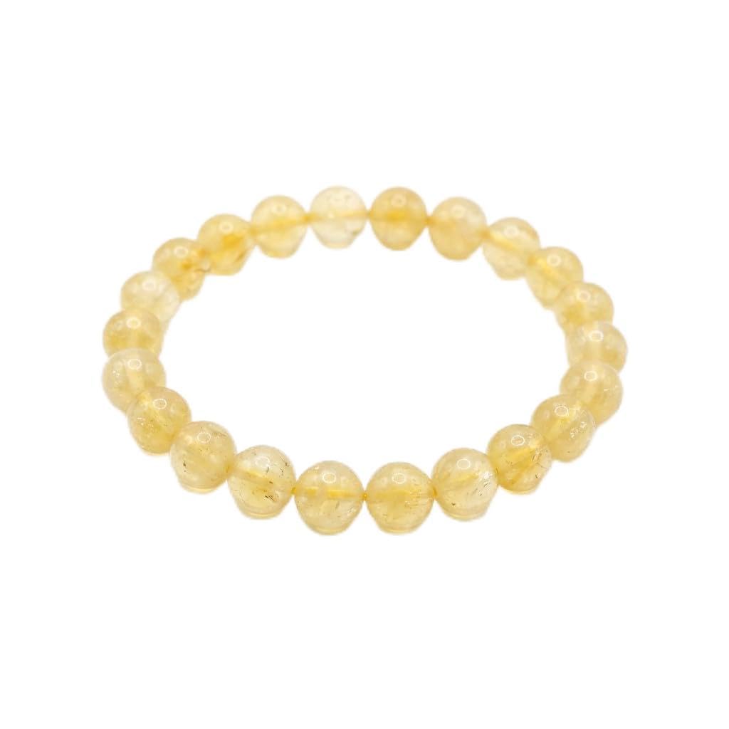 The Vida Handmade AAA+ Quality Crystal Stretch Elastic Bracelet - Nature Gemstone - Jewelry Gift - Holiday Gift - For Women & Men (Citrine)