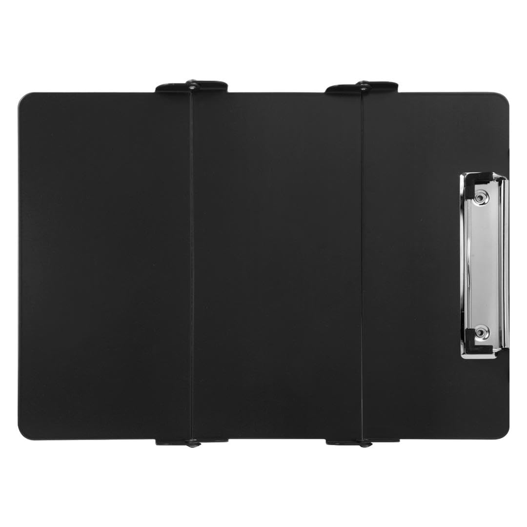 Rokolo Foldable Aluminum Nursing Clipboard with Cheat Sheets - Black (Letter Size, 30 Sheet Capacity)