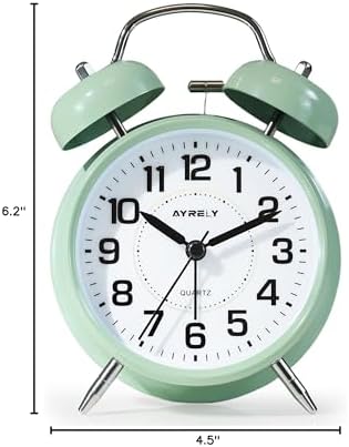 AYRELY?? Super Loud Twin Bell Alarm Clock for Heavy Sleepers,4.5 Inch