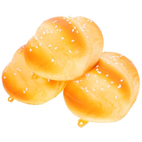 NUOBESTY 3Pcs Fake Breads Artificial Bread Simulated Play Food Toy for Kitchen Model Decorations Photography Props