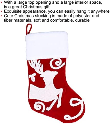 Christmas Stockings, Cute Christmas Stocking Christmas Tree Ornament Gift Bag, Christmas Fireplace Pendant, for Family Xmas Tree Party Holiday Decoration Gift (Deer)