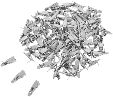 Toyvian 100pcs Christmas Decor Clips for Flower Ornaments Silver Iron Alligator Clips with Firm Grip and Compact Design for Wreaths and DIY Crafts for Holiday Decorations