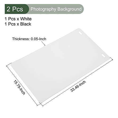 YOKIVE 2Pcs EVA Backdrop, Non-Reflective Photo Background | for Light Box Small Products Photography Studio (White/Black, 33x16) - color: White/Black, size: 33x19"