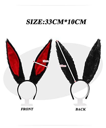 Faylay Cosplay Women Plush Furry Bunny Ears Headwear Accessory Rabbit Headband - color: Hbc-1-back