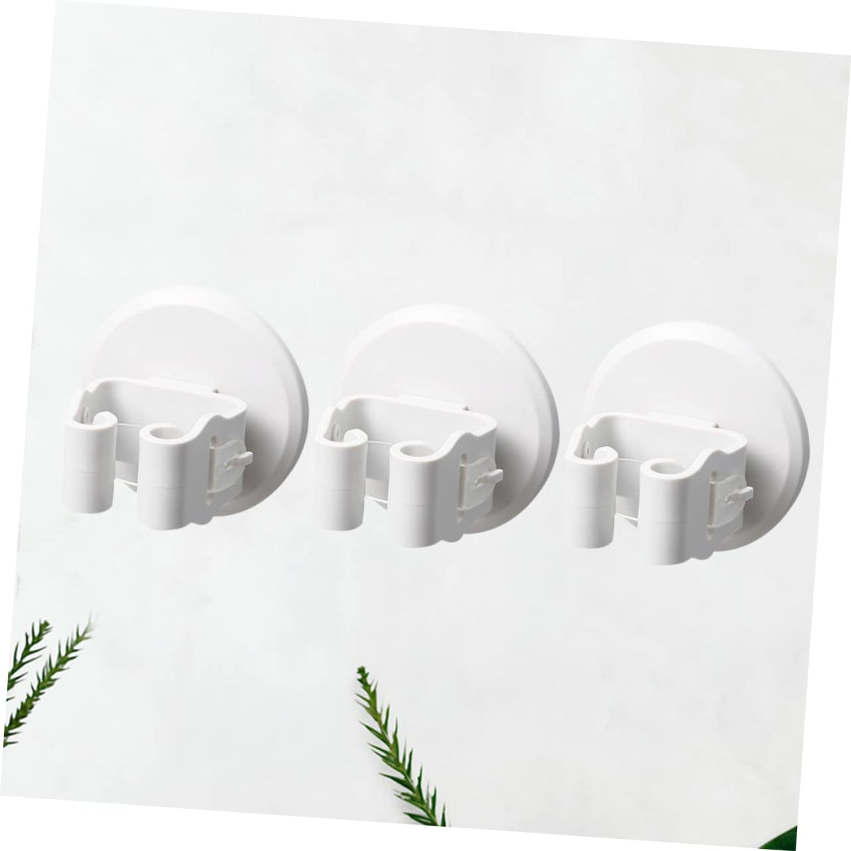 3pcs Mop Broom Holder Wall Mount No Drilling Suction Cup Clamp for Cleaning Tools