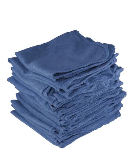 Angel-in-Armor Blue Shop Towels (14”x14”) – 250 Unit Box of Lint-Free Cotton Shop Towel Cleaning Rags – Durable Shop Rags for Auto, Garage, Industrial, and Commercial Use (250 Count)