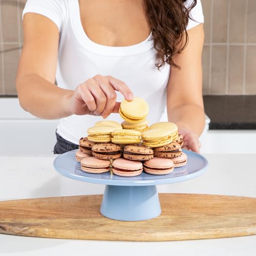 The Cake Stand – 10 Inch Gloss Ceramic Pedestal Cake Stand, Modern Footed Dessert Stand for Cakes, Cupcakes, Cookies & More (Rose) - color: Rose