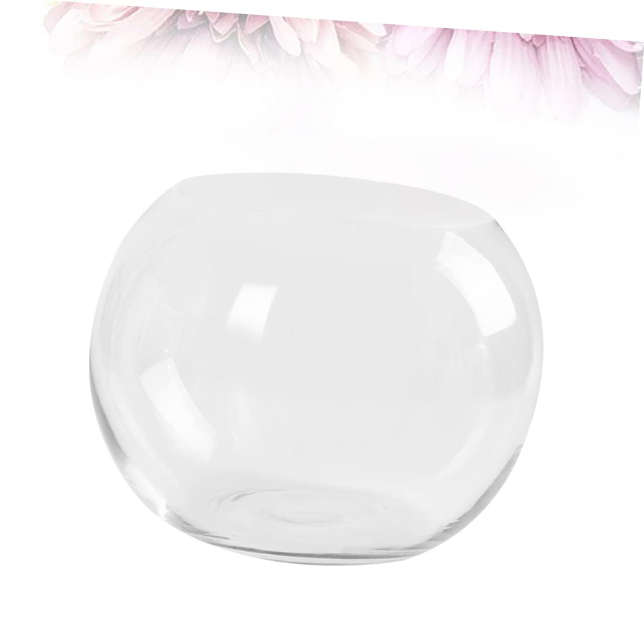 Ipetboom Transparent Hydroponic Glass Vase Rounded Desktop Plant Holder for Home Office Hotel Decor Smooth Rust Resistant Surface Fish Tank Terrarium Centerpiece