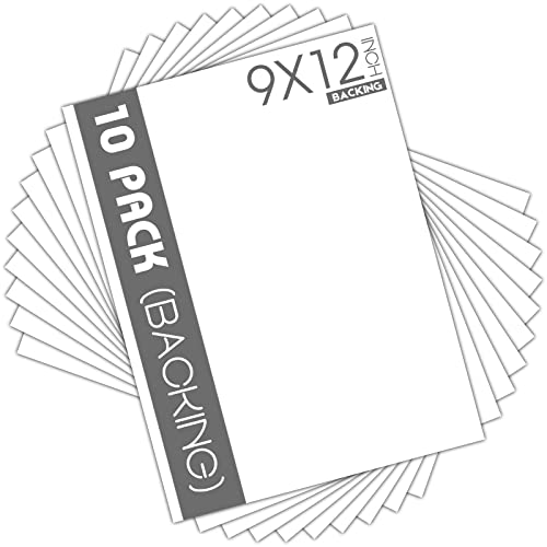 Mat Board Center, 10 Pack 9x12 White Backing Boards, Cardboard for Arts, Prints, Frames, Photos and More - size: 9x12