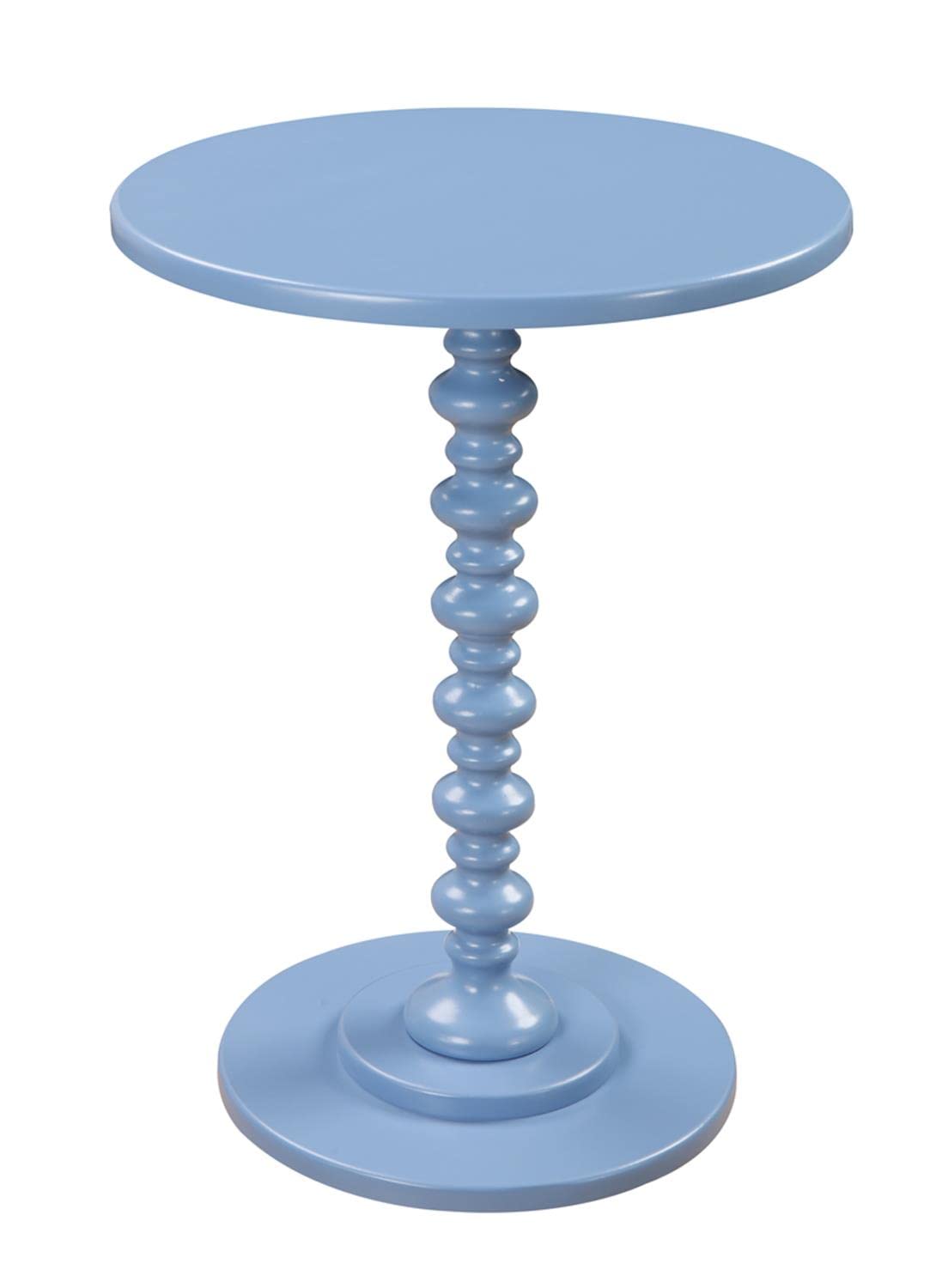 Convenience Concepts Palm Beach Spindle Table 17.75" -Traditional Solid Wood Round Side Accent, Display Pedestal for Transitional Living Room, Entryway, Hallway, or Bedroom, Blue