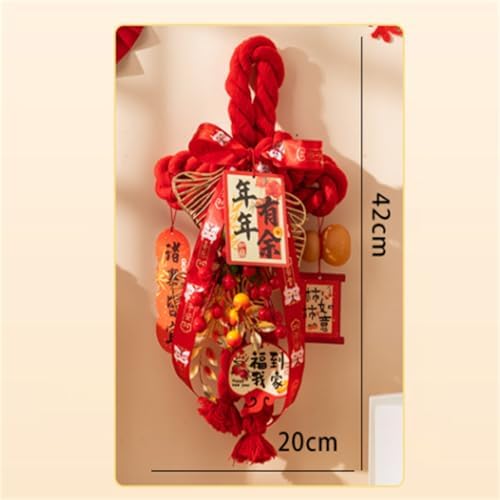 Handcrafted Cotton Thread Chinese Knot Ornament New Year Pendant for Holiday Parties and Gifting Easy Install Cotton Knot Wall Pendant with Hook for Holiday Parties Social