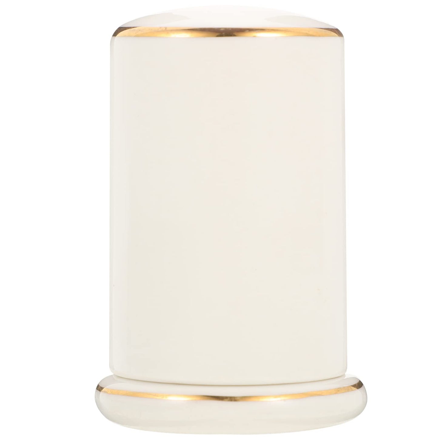 Zerodeko Ceramic Toothpick Holder with Lid Porcelain Toothpick Dispenser Box for Home Restaurant Desktop Container Dustproof Moisture Resistant White Gold Trim