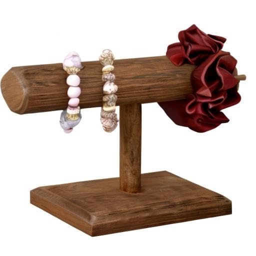 MOOCA 2 Pcs Wooden Jewelry Display Stand, Bracelet Watch Holder Display for Store, 7.9 W x 2.9 D x 5.5 H in, Brown Color - color: 3) Brown