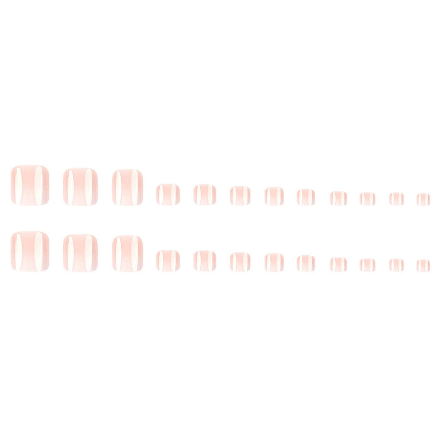 Nude Press on Toenails Short Square Fake Toe Nails Ombre False Toenails Glossy Full Cover Acrylic Glue on Toenail Cute Toe Nails Artificial Stick on Toenail for Women Manicure 24 Pcs