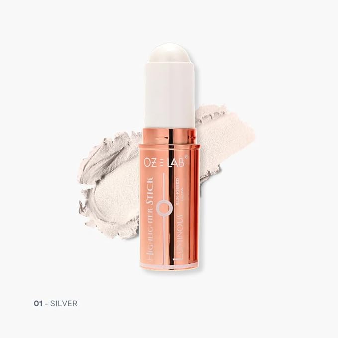 Rise and Shine Highlighter Stick Silver Glow – Long-Lasting Creamy Glow, Buildable Shimmer, Easy Application, Vegan & Cruelty-Free 8g/0.28fl.oz，pack of 1