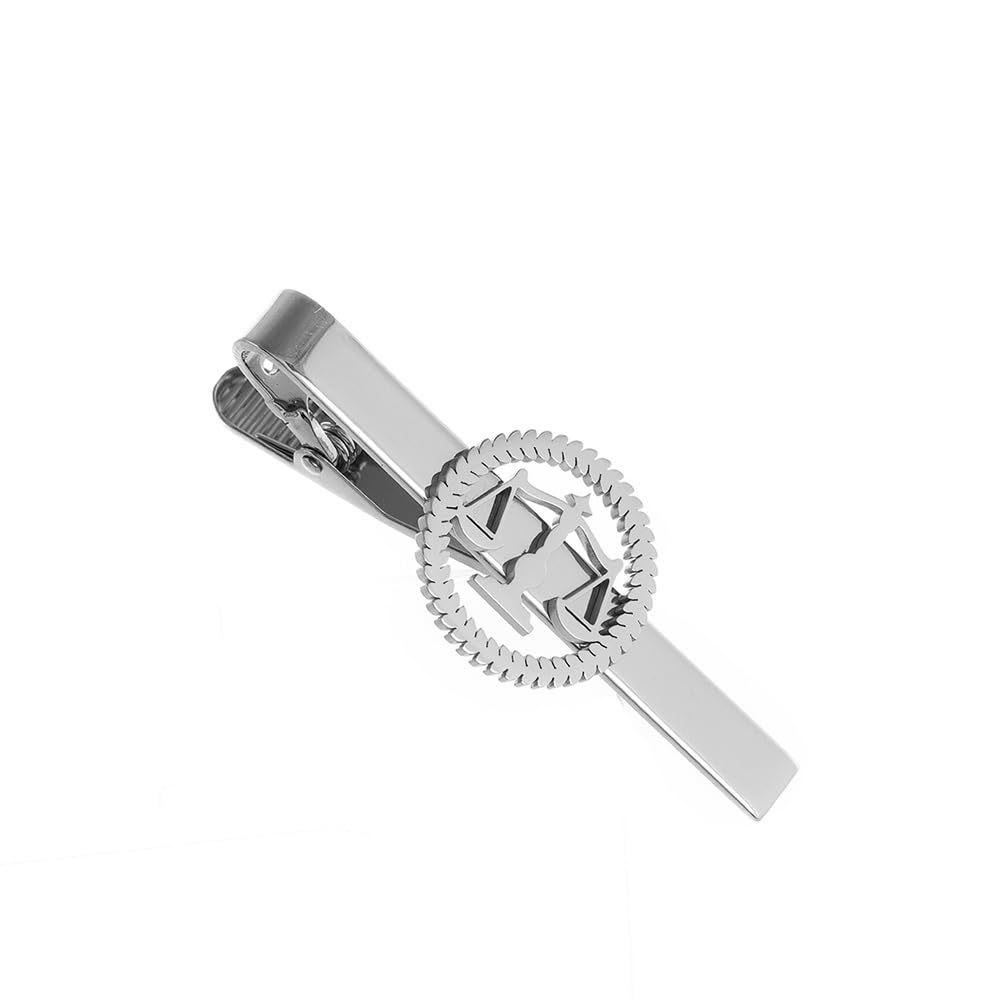 Metal Balance Badges Suit Brooch Libra Scales Brooches For Men (silver tie clip)