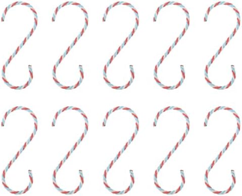 Wakauto Multi-Functional Iron and PVC Decorative Hooks Christmas Hanging Hooks 10pcs with Easy Installation and Collectible for Stockings and Ornaments for Festive Christmas Decoration