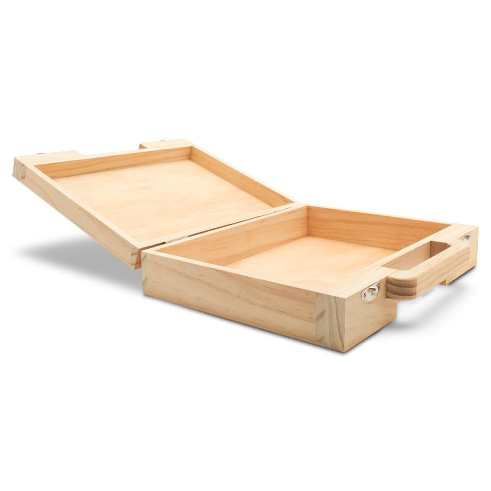 Woodpeckers Wood Suitcase 8-1/8 x 10 inch, Pack of 1 Unfinished Wooden Boxes for Crafts, Travel Friendly Memory Boxes for Keepsakes