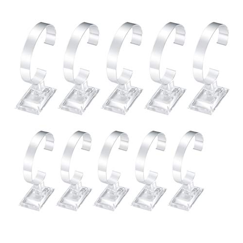 10 Pcs Watch Display Stand Holder, 4 inch/3.5 inch Clear Plastic Watch Display Stand Rack, Round Transparent Bracelet Stand Holder