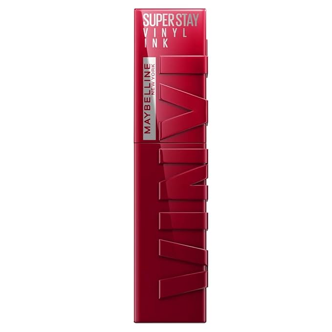 MAYBELLINE Super Stay Vinyl Ink Longwear No-Budge Liquid Lipcolor Makeup Bundle with Royal Deep Wine Red 0.14 fl oz and Fearless Brown 0.14 fl oz Lipsticks