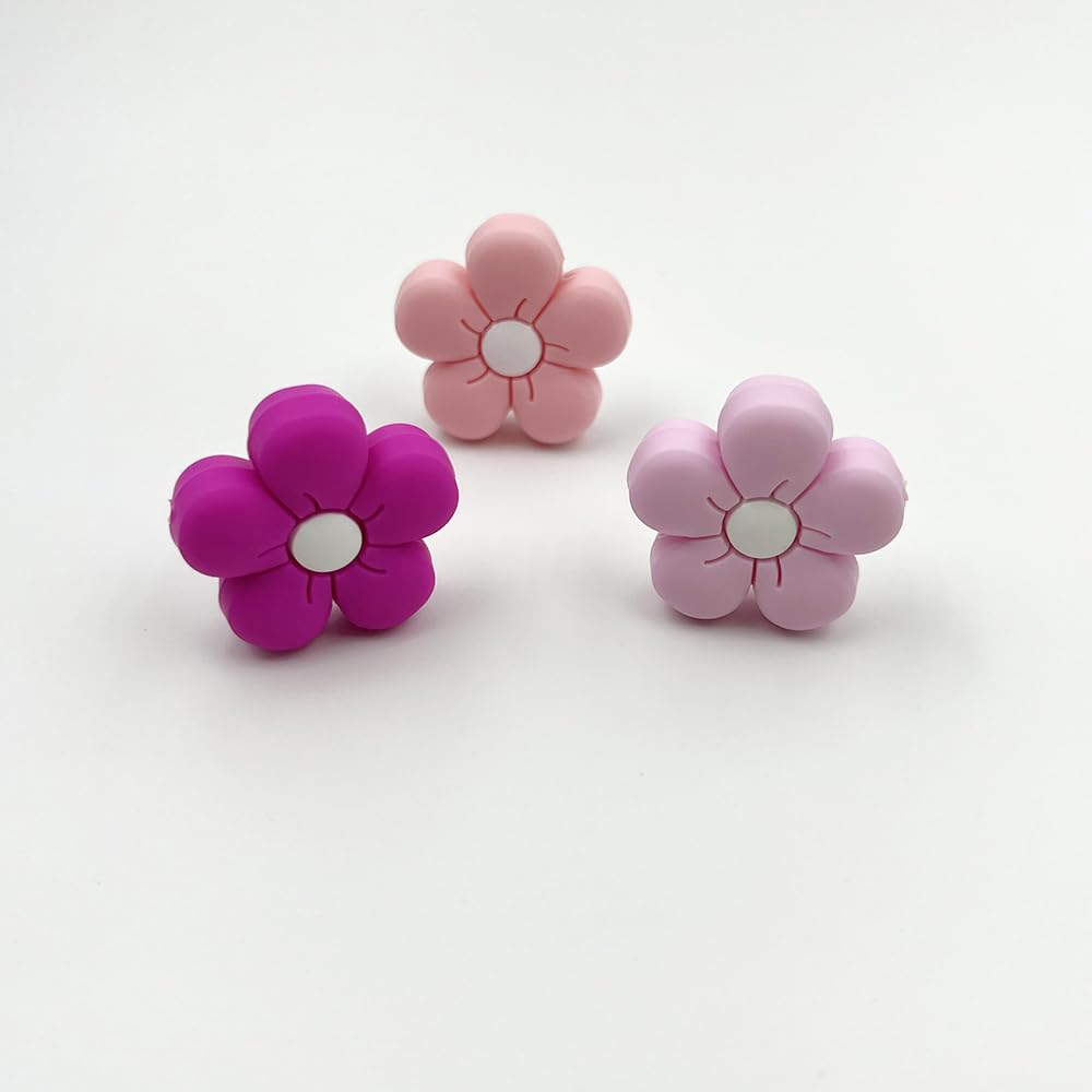15Pcs Daisy Flower Beads Mix Color Sunflower Shaped Beads Knitting Needle Stoppers Focal Beads for Pens Loose Spacer Beads for Keychain Making Jewelry DIY Bracelets Knitting Needle Point Protectors