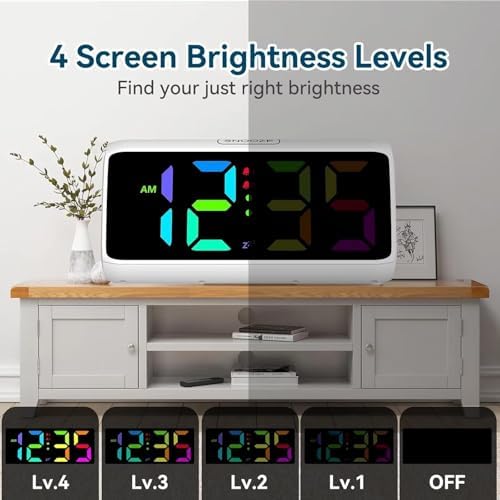 Netzu Loud Alarm Clock for Heavy Sleepers White
