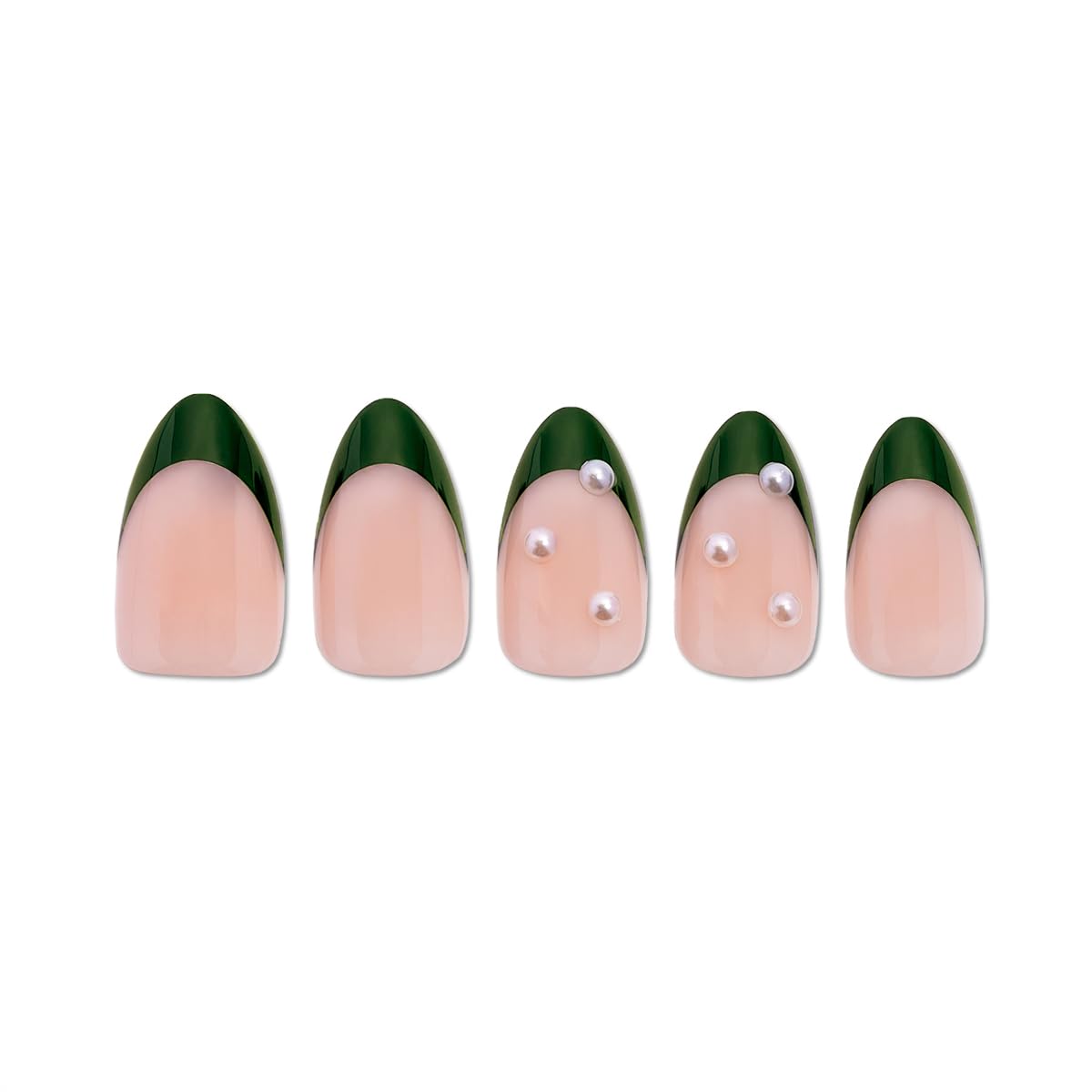 PaintLab Press-On Nails Manicure Kit, Forest Green Almond, 30-Piece Set, Long-Lasting Fake Nails with Glue, File, Prep Pad & Cuticle Stick